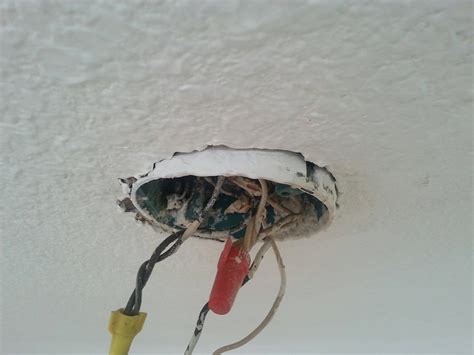 ceiling electrical box repair|removing electrical box from ceiling.